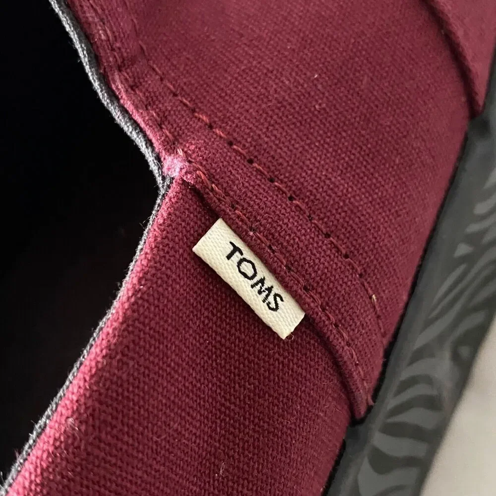 Toms Shoes Women's Size 7 Cabernet Canvas Alpargata Boardwalk NWT 🤩 HOST PICK! - Picture 10 of 14